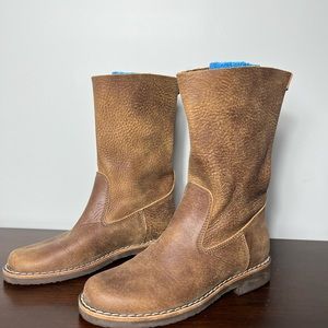 Roots Leather Tribal Boot Foldover Size 6.5